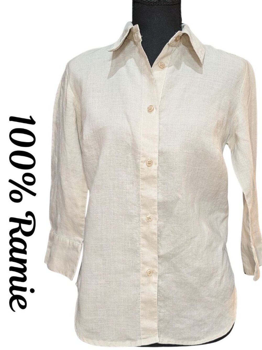 100% Ramie Zara Button-Up Shirt